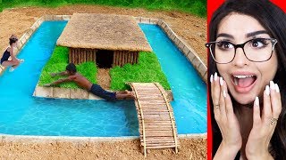 Building a Primitive House with Swimming Pool