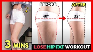 🔥3 MINS LOSE HIP FAT WORKOUT | Reduce Hip fat and Thigh fat fast, Get slim body