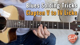 Clapton Style Blues Licks in E + How to Solo Over 1.4.5 Chords!