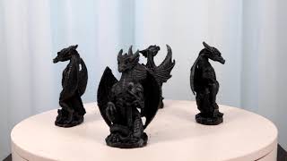 Ebros Faux Stone Fantasy Sentinel Guardian Dragons Statue Set Of 4 Dragon Miniatures