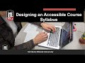 Designing an Accessible Course Syllabus