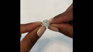 1.35 ct Cushion Cut Diamond Two-Tone Halo Ring