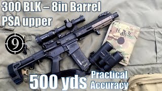 PSA 300BLK upper (8in barrel), the "Dirt Squirrel" to 500yds: Practical Accuracy