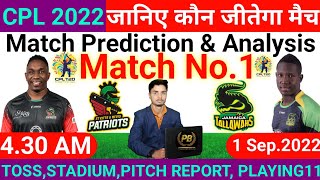 CPL 2022 ! 1st Match Prediction ! Jamaica Tallawahs vs St Kitts and Nevis Patriots Match Prediction