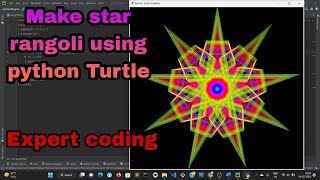 Make star rangoli using python Turtle || Star rangoli 2023 || @expertcoding3624