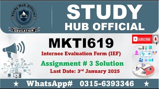 MKTI619 Assignment 3 solution 2024 mkti619 internship report #mkti619 #vu internee evaluation form