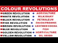 Colour Revolutions in India|Static Gk|Important Questions for all Exams|