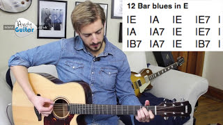 12 Bar Blues - Acoustic Guitar Tutorial for Beginners