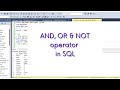 SQL | AND, OR & NOT operator in SQL | Using AND, OR & NOT operator with WHERE clause