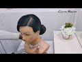 black bridal hairstyle . updo tutorial for wedding prom bridesmaids