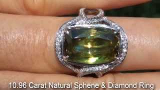 Natural Sphene \u0026 Diamond Ring