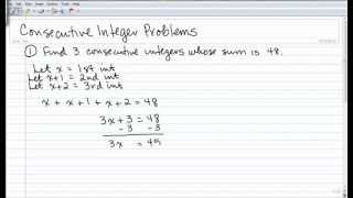 Consecutive Integer Problems