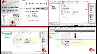 CODESYS tutorial on Ladder Logic Boolean Operators AND, OR, XOR, MUX, LIMIT, General Box & Execute