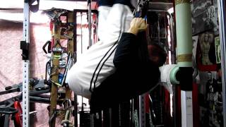 Michael Gundill performs heavy low abdominal training