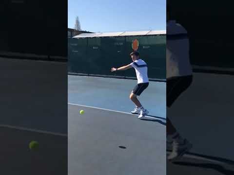 Tennis forehand power in slow motion