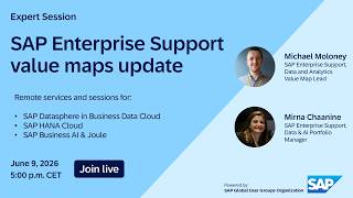 LIVE SESSIONS on SAP Enterprise Support value maps – Data & AI Content Updates