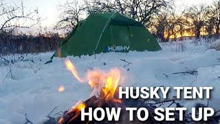 HUSKY BROFUR 3 TENT HOW TO SET UP IN SNOW | HUSKY BROFUR 3 KİŞİLİK 5 MEVSIM ÇADIR KIŞIN KARDA KURUMU