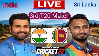 🔴Live : India VS Sri Lanka 3rd T20 Match | Cricket 22 Game play | Ps5