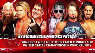 WWE RAW August 1, 2022 Triple Threat Matches To Determine #1 Contender Match For US Championship