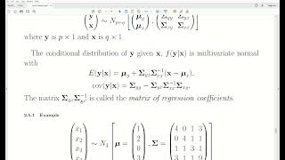 amv27 - Distribution for Sum of Random Vectors. Conditional Distribution is Multivariate Normal.