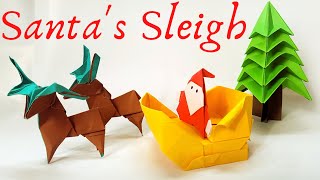 How to fold Santa's sleigh//종이 접기 산타의 썰매//摺紙聖誕老人的雪橇//折り紙サンタのそり