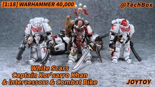 Joytoy Warhammer 40K, White Scars Captain Kor'sarro Khan & lntercessors & Combat Bike, 1/18 figure