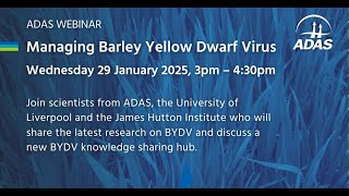 Managing Barley Yellow Dwarf Virus (BYDV) webinar recording