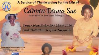 Live Stream of Funeral Service for Carmen Donna Sue