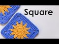 Tutorial Square Sol - Quadradinho de crochê #crochet #grannysquare #passoapassodecroche