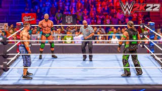 WWE 2K22 John Cena, vs Triple H vs Shawn Michaels (WWE Championship) | 4K Gameplay