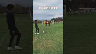 This free kick from Cristiano Jr. 🤯