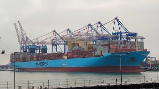 Mathilde Maersk departing Port Gdanśk, Poland