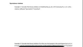 MATH 201: binary relations examples 2