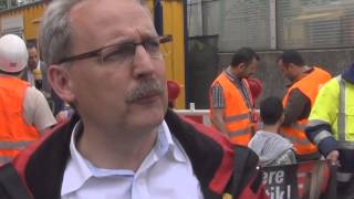 Occupy Baustelle - IG BAU Flashmob auf A40