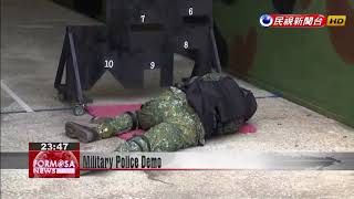 Military police show off skills at press demonstration