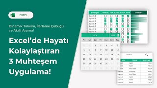 Excel Dinamik Takvim / İlerleme Çubuğu / Akıllı Arama Uygulamaları | EXCEL 751