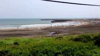 Famous Taito Beach on the SotoBo Boso Chiba.  July 27 2013. Second best thing to surfing is watchin