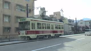 【路面電車動画】長崎電気軌道１２８　つりかけの音　１３００形