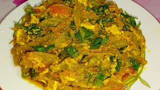 লোভনীয় স্বাদে ডিম দিয়ে কাঁচা টমেটো ভাজি || Green tomato vaji ||