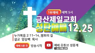 [20201225]  1부 성탄절예배 새벽 5시 금산제일교회 성탄감사예배