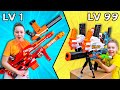 NERF Build Your Giant Blaster Challenge w/ Roman and Max