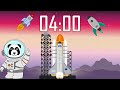 4 Minute 🚀 Space Shuttle Rocket Countdown Timer with Blastoff! 👨‍🚀👩‍🚀