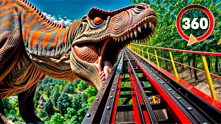 360° VR VIDEO Roller Coaster 🐾 Jurassic World Dinosaurs