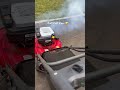 customer uses mower as a bong