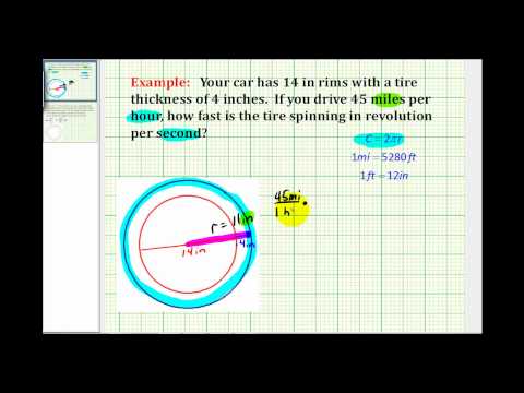 Example: Determine the Number of Revolutions Per Second of a Car Tire Example: Determine the Number of Revolutions Per Second of a Car Tire