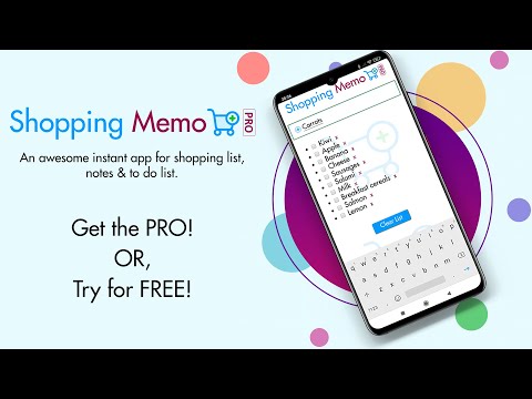 Shopping Memo, the easiest instant app for shopping list, notes and to-dos, checklist