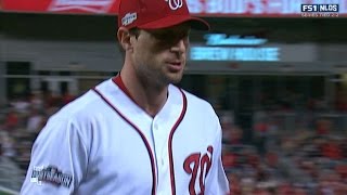 LAD@WSH Gm5: Scherzer escapes bases-loaded jam in 5th