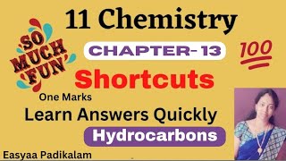 11 Chemistry - Chapter 13 - One marks - Hydrocarbons