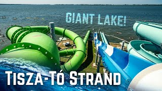 Crazy Water Slides on Lake Tisza! Tisza-tó Strand - All Slides