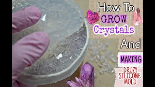 How to make Crystal Druzy mold inserts for Resin Coasters | How to Grow Crystals at home